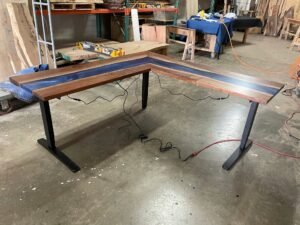 BLACK WALNUT EPOXY RIVER DESK 278