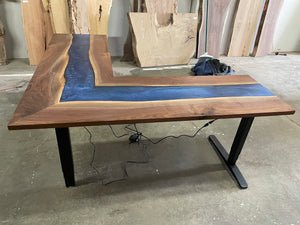 BLACK WALNUT EPOXY RIVER DESK 278