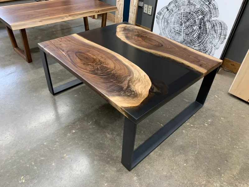 Black Walnut Epoxy Casted Coffee Table 125