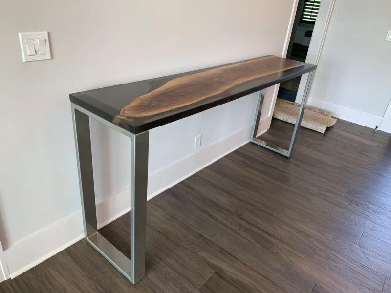 Black Walnut Epoxy Casted Console Table 142