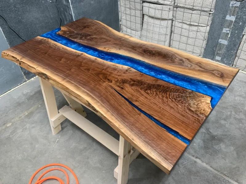 Black Walnut Epoxy River Desktop 129