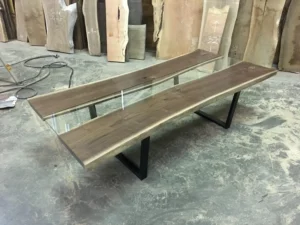 Black Walnut Glass River Coffee Table 176