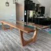 Black Walnut Glass River Dining Table 177