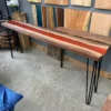 Black Walnut Epoxy River Console Table 128