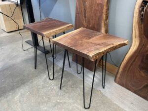 Live Edge End Table on Hairpin Legs